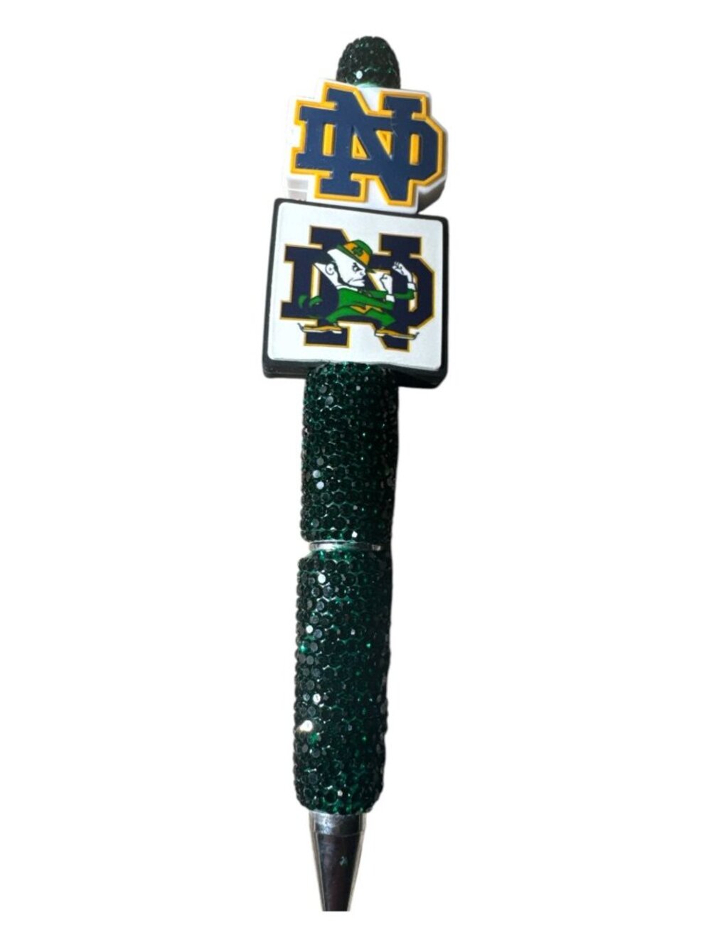 Notre Dame Fighting Irish Glitter Pen With Logo Toppers - Green & Gold Collectib